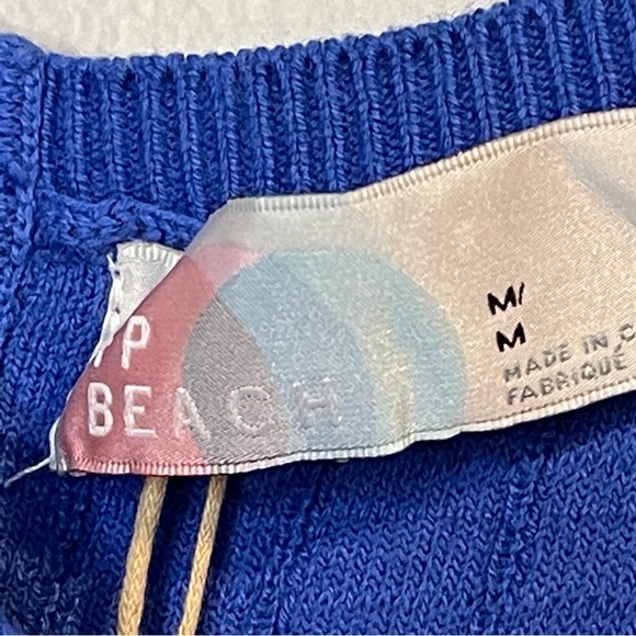 FREE PEOPLE Beach Short And Sweet Mini Dress Blue Size M - Picture 5 of 9